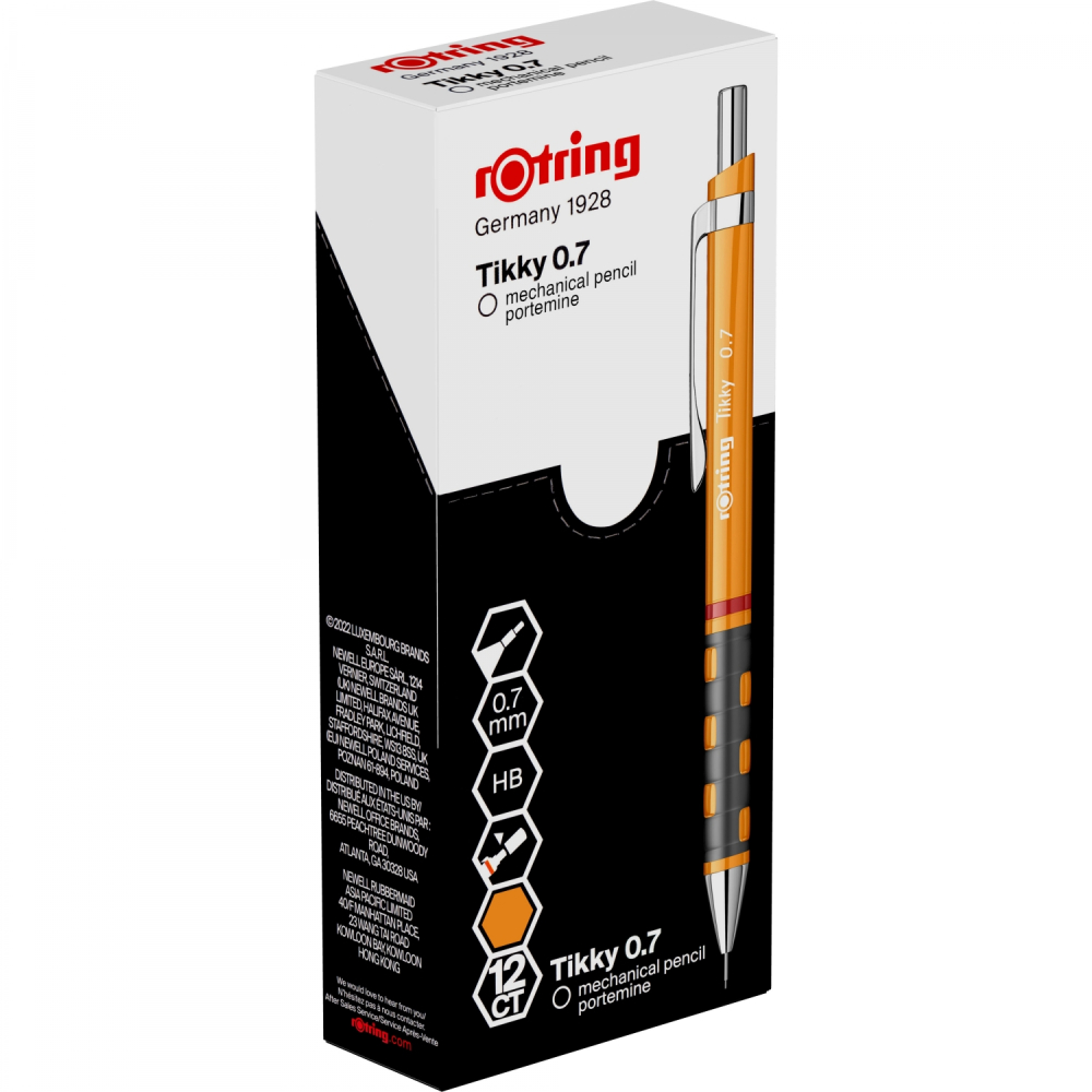 Creion mecanic 0.7mm tikky 3 portocaliu deschis rotring [5]