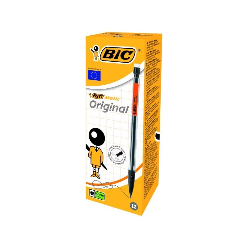 Creion mecanic Bic Matic 8209591, 0.7mm, corp plastic negru, cu guma de sters [3]
