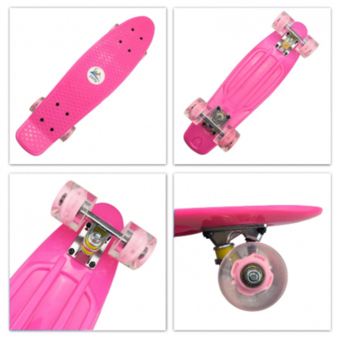 Cruise Penny Board pentru copii - skateboard mini cruiser roz. [2]