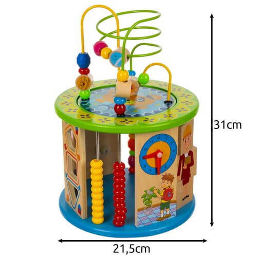 Cub Educativ din Lemn - Centru de Activitati 11 in 1, Motricitate si Invatare [7]
