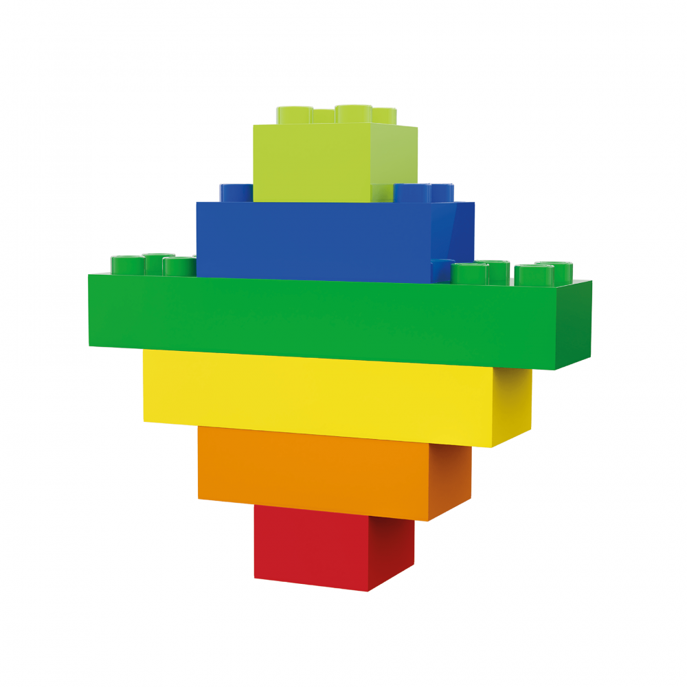 Cuburi colorate de construit Hubelino tip lego (120 piese) [4]