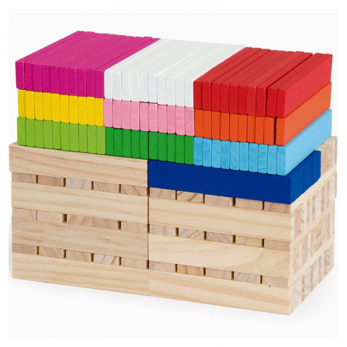 Set 250 Cuburi creative din lemn, de construit, Viga Toys [5]