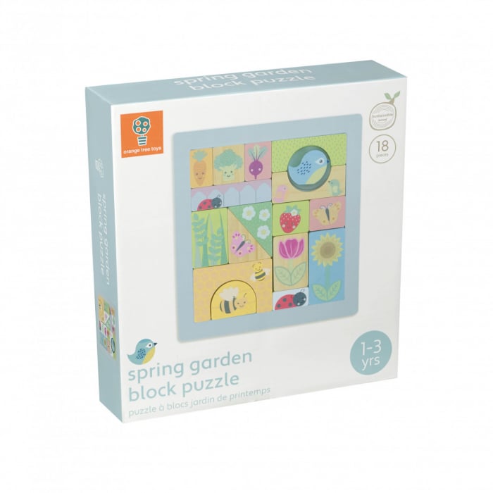 Cuburi de construit Gradina de primavara, Orange Tree Toys, varsta 1 - 3 ani, Baiat, Fata [4]