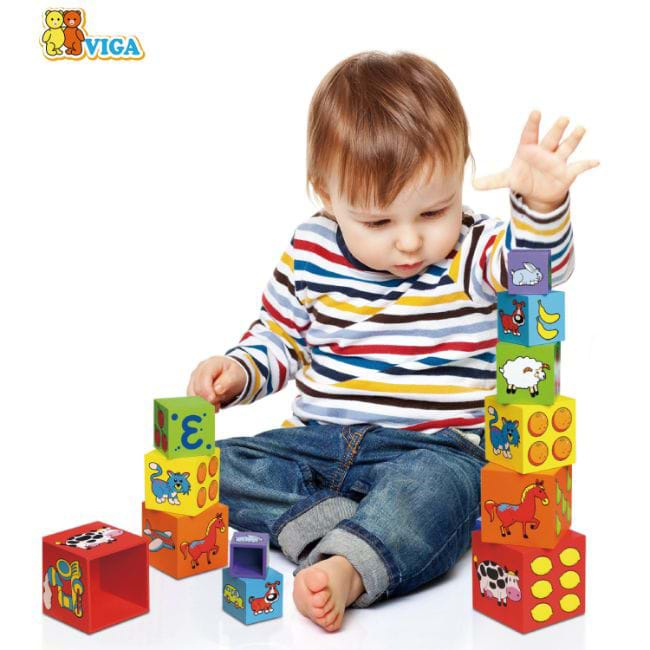 Cuburi de lemn Viga Toys [5]