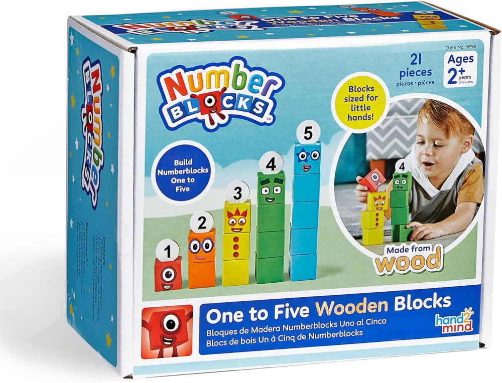 Cuburi din lemn Numberblocks  - De la 1 la 5 [5]