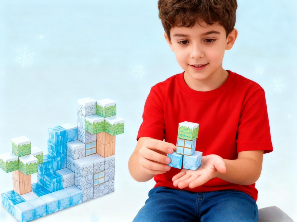 Cuburi magnetice - Iarna 52 piese (2.5 cm) [4]