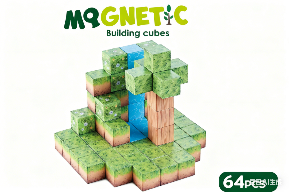 Cuburi magnetice - In natura 64 piese (2.5 cm) [3]