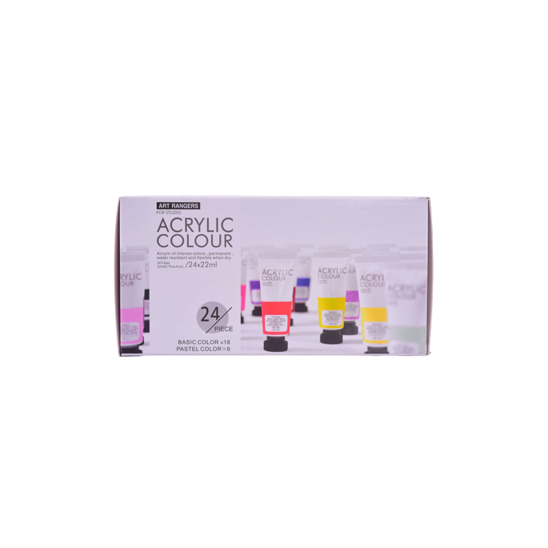 Culori acrilice Magi-Wap Art Rangers, 24 culori x 22ml, culori de baza, culori pastel, metalice, cu sclipici, FEA2422T-2 [2]