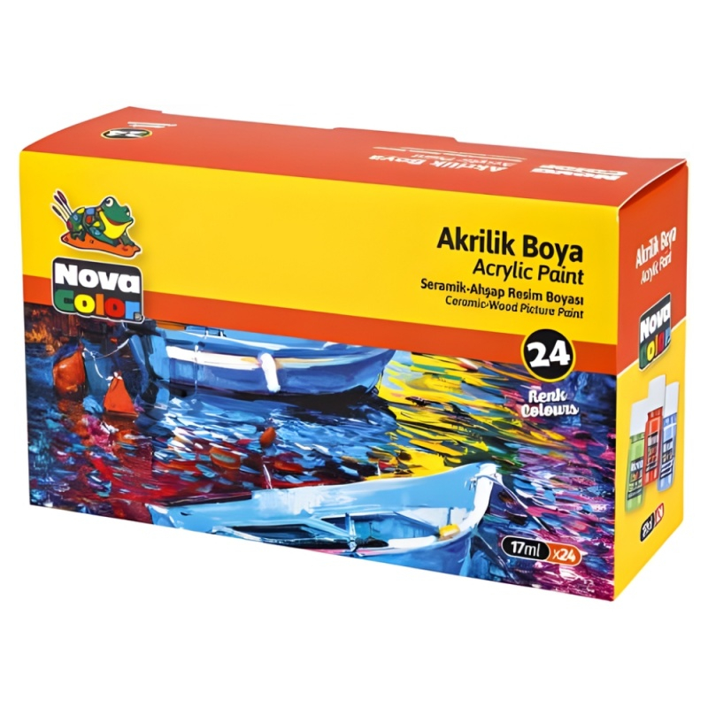 Culori acrilice Nova Color NC-2009, 24x17ml/borcan, PVC [1]