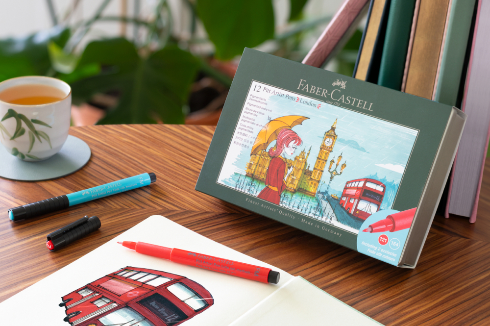 Cutie 12 culori pitt artist pen cities london faber-castell [5]