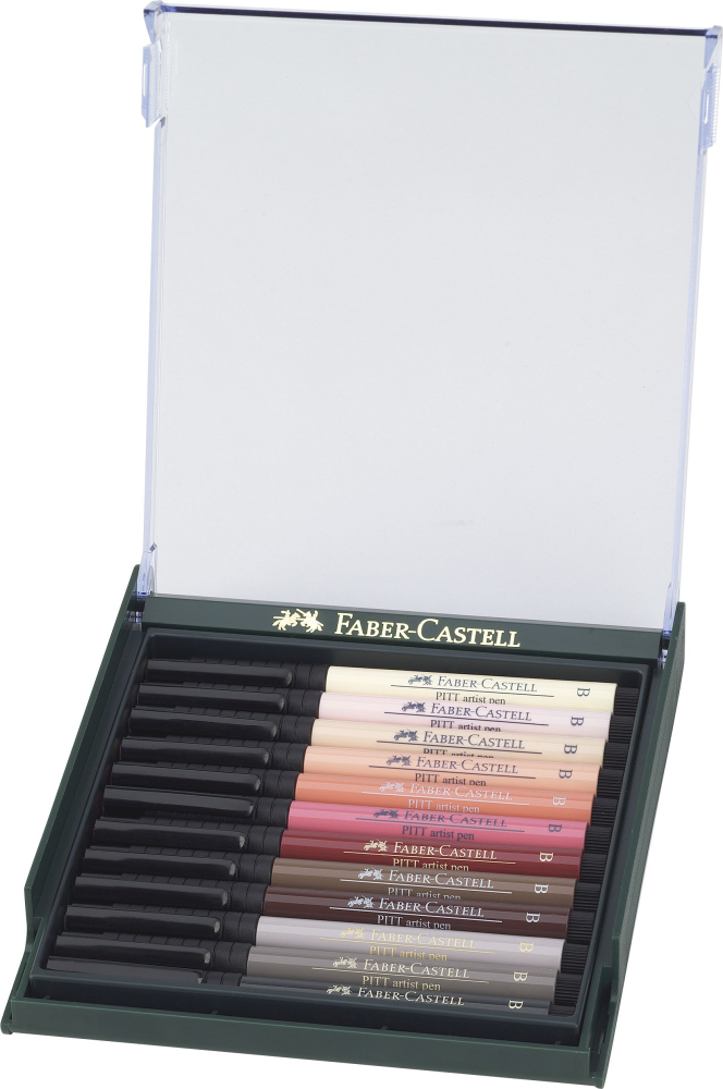 Cutie 12 culori pitt artist pen tonurile pielii faber-castell [2]