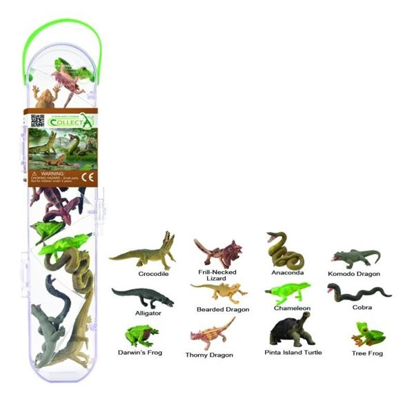 Cutie cu 12 minifigurine pictate manual Reptile si amfibieni A1194 [1]