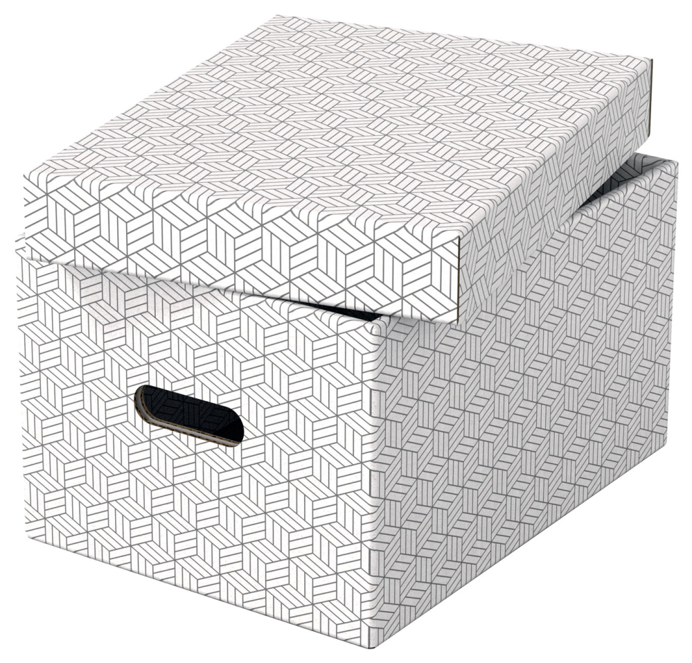 Cutie depozitare cu capac 36 x 26 x 20 cm alba recycled fsc 3/set esselte [4]