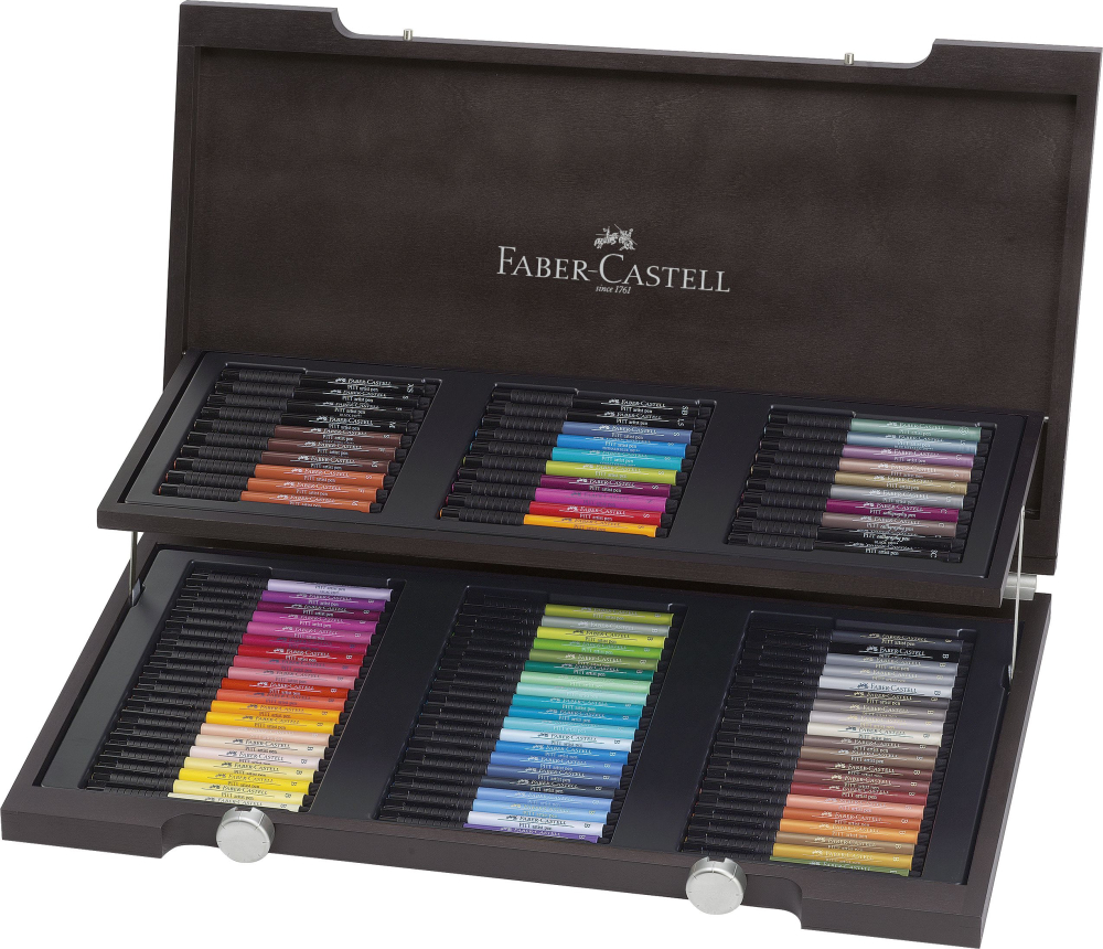Cutie lemn 90 bucati pitt artist pen faber-castell [2]