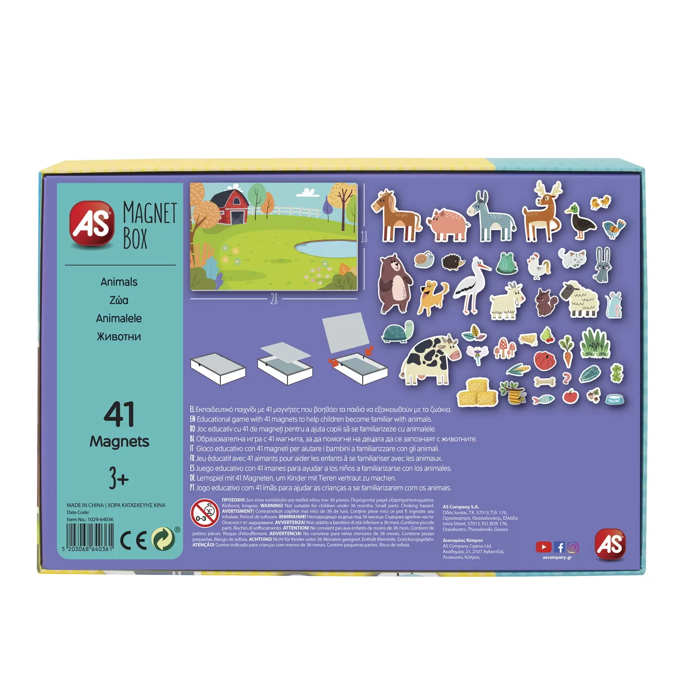 Cutie magnetica, Animale, 41 de piese, 3 ani+, varsta de la 3 ani la 6 ani [6]