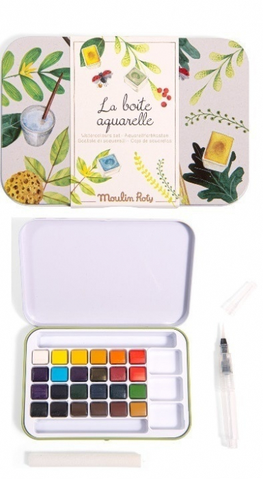 Cutie metalica cu 24 de acuarele, Moulin Roty, varsta 3 - 6, 6 - 9, 9+ ani, Baiat, Fata [4]