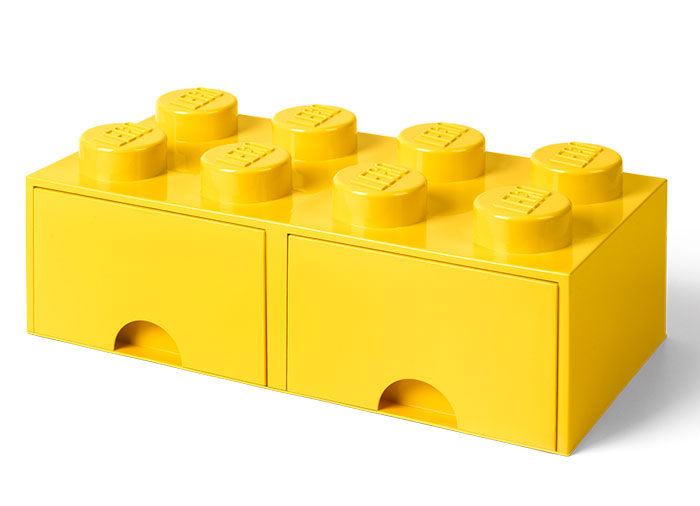 Cutie depozitare LEGO 2x4 cu sertare, galben [1]