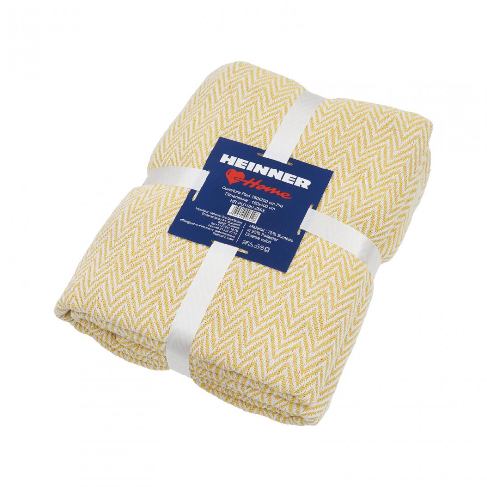 Cuvertura pled 160x200 cm zig yellow [3]