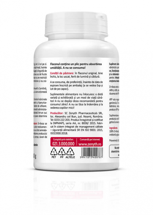 D-Ribose, 140g pulbere, Protejeaza inima si creste rezistenta la efort, 5000 mg / portie servire, ZENYTH [4]