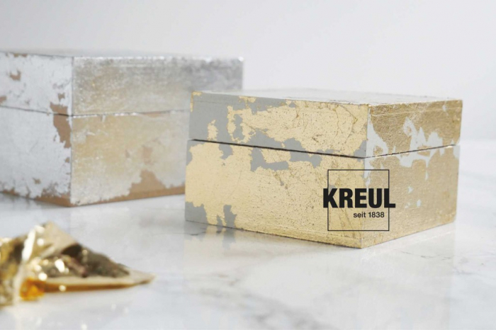 Set complet pentru aurire cu foițe metalice, deco-set Leaf Metal Golden Elegance, Kreul [6]