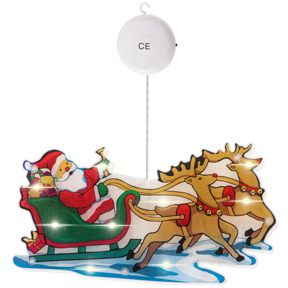 Decoratiune Luminoasa LED de Craciun Sania lui Mos Craciun cu Ventuza [4]