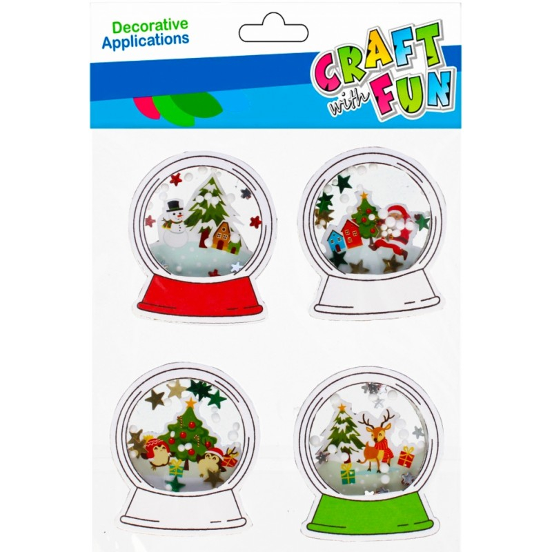 Decoratiuni de Craciun - hartie gumata autoadeziva, glob de Craciun, diverse culori, set 4 buc [1]