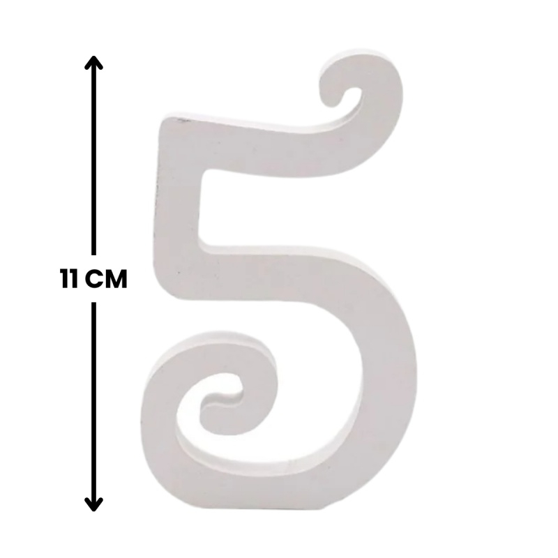 Decoratiuni petrecere Zebra cifra 5, 11cm, lemn, autoadeziva, JAB0455 [2]