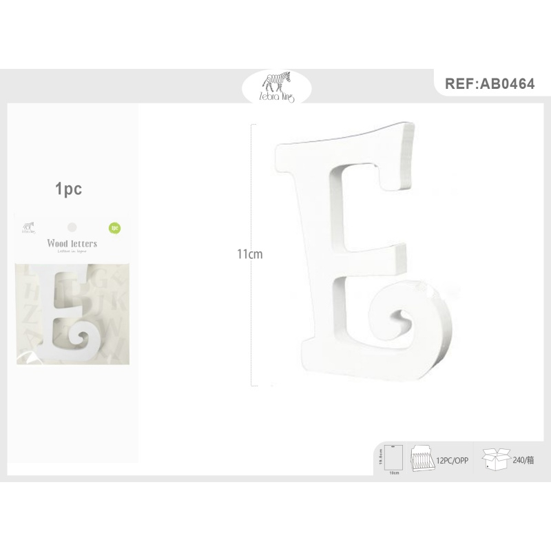 Decoratiuni petrecere Zebra litera E, 11cm, lemn, autoadeziva, JAB0464 [3]