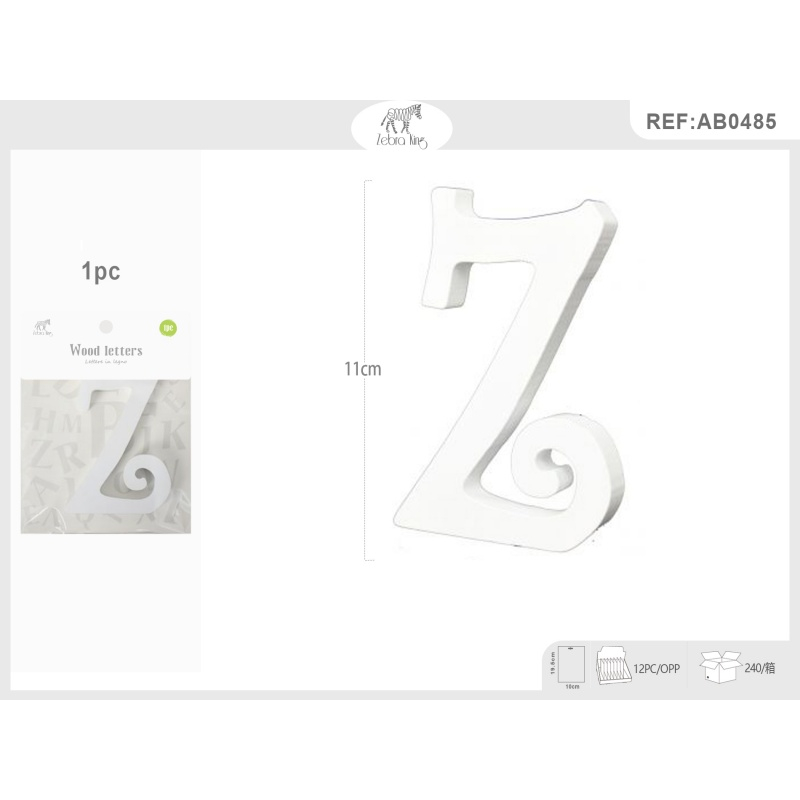 Decoratiuni petrecere Zebra litera Z, 11cm, lemn, autoadeziva, JAB0485 [3]