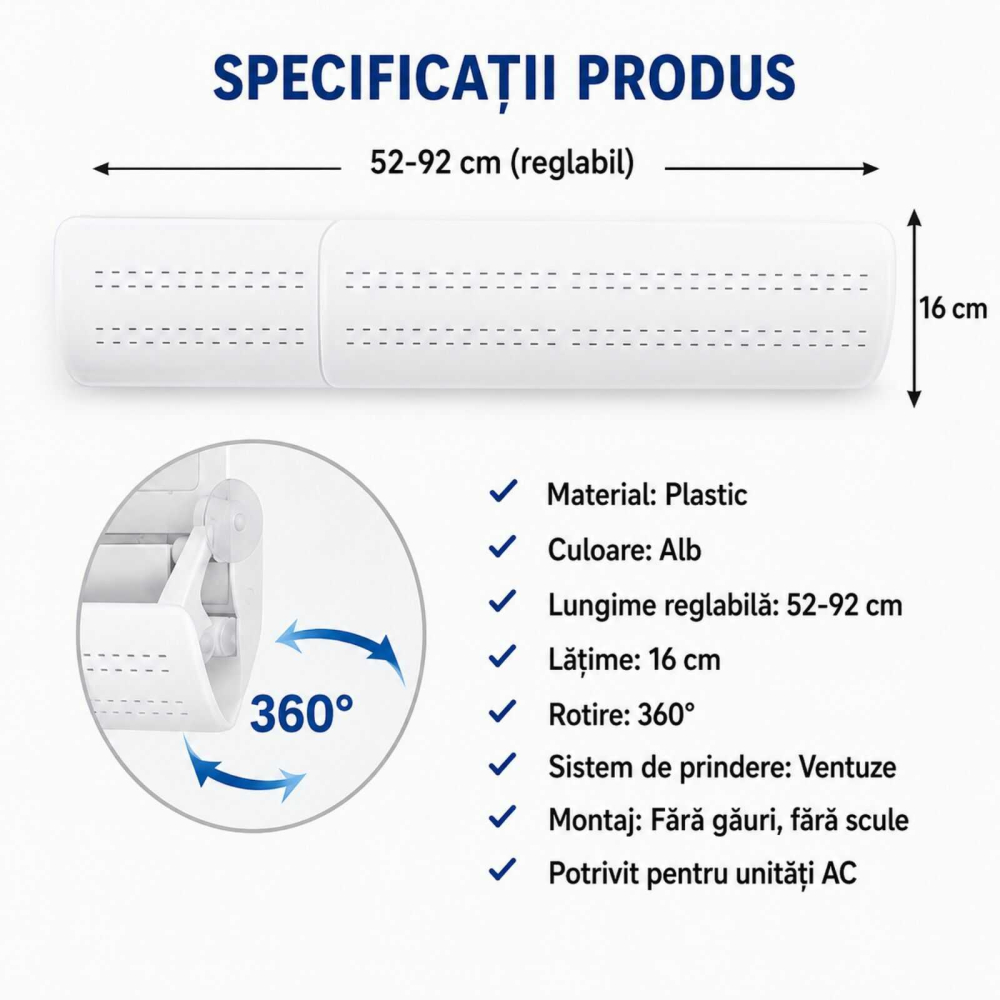 Deflector Aer Conditionat, Reglabil, Extensibil, 52 - 92 cm [8]