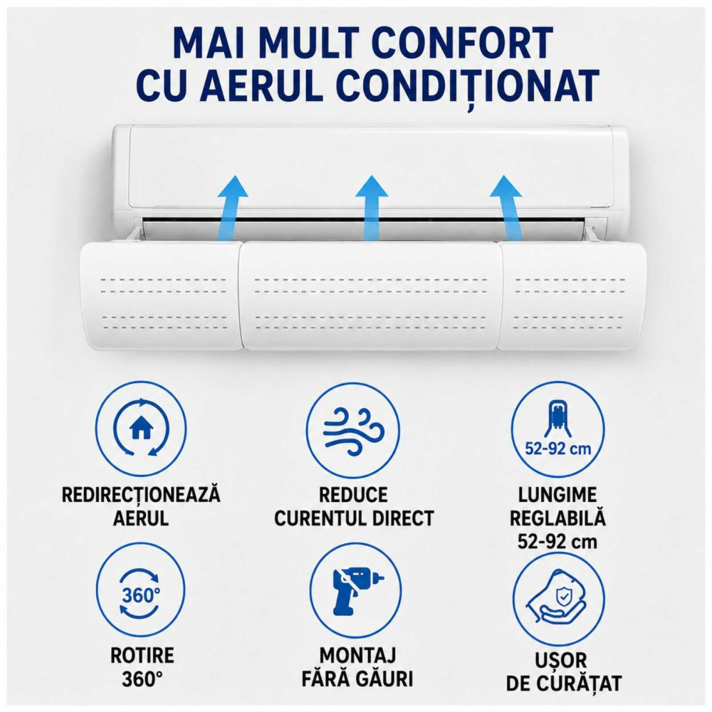 Deflector Aer Conditionat, Reglabil, Extensibil, 52 - 92 cm [6]