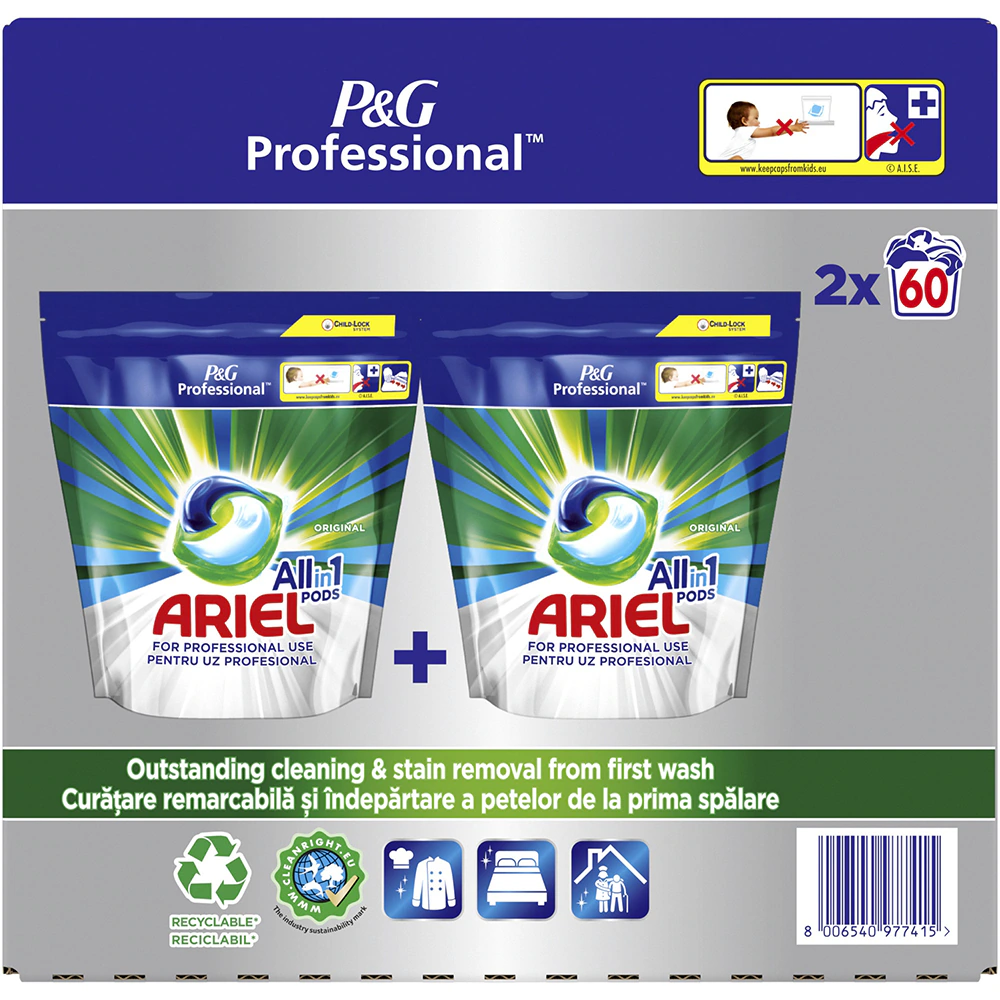 Pachet economic 120 capsule detergent capsule Ariel Professional All in 1 PODS Regular, 120 spalari [3]