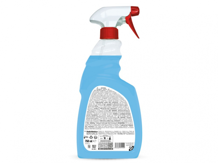 Detergent geamuri cu pulverizator, pentru geamuri, oglinzi si suprafete cromate, 750 ml Crystal, Sanitec [2]
