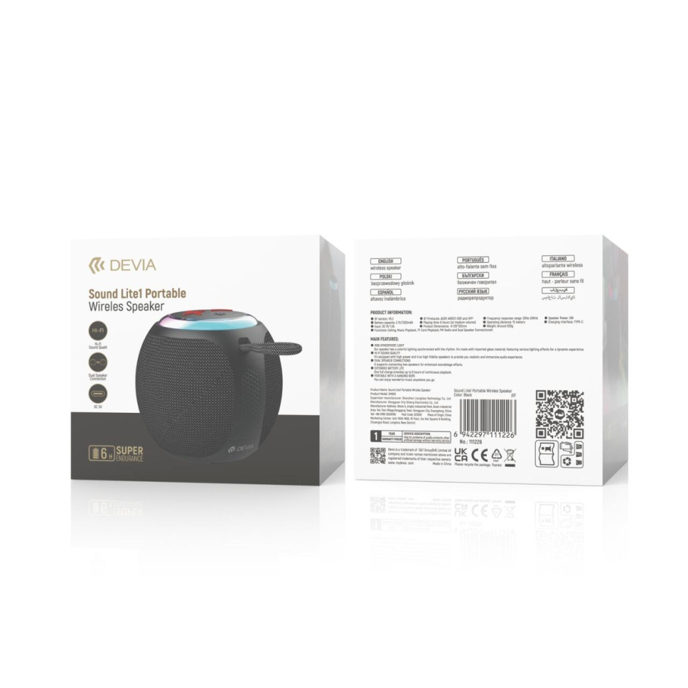 Devia Boxa portabila Sound Lite1 Bluetooth Negru [3]