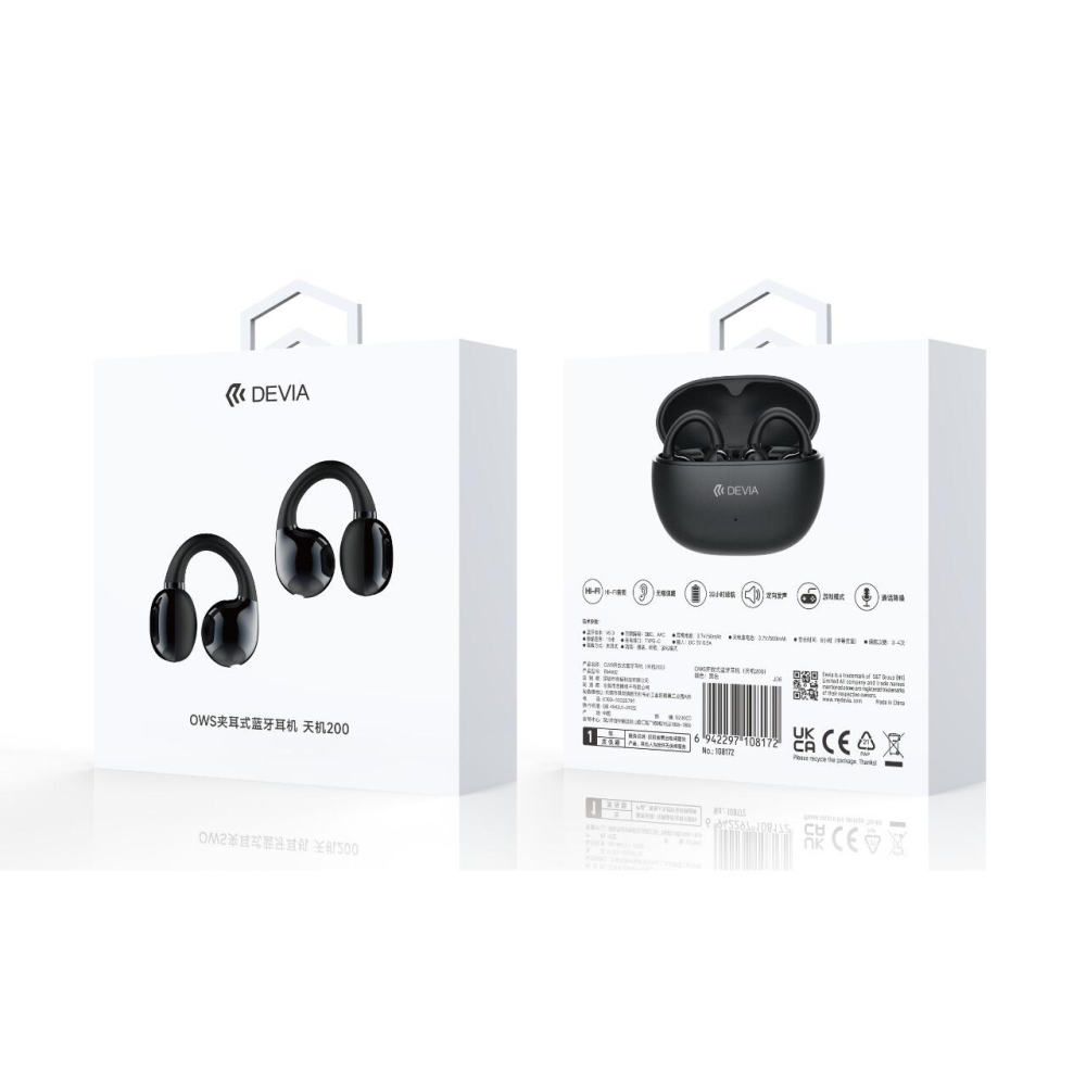 Devia Casti Bluetooth Wireless OWS Pro2 Clip-on Negru [7]