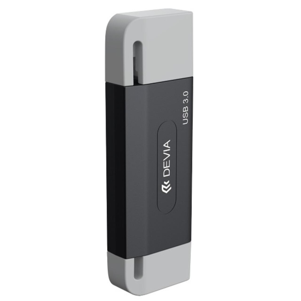 Devia Cititor Card 2in1 Leopard Series USB si Type-C, High-Speed 3.0, SD/TF, Negru [3]