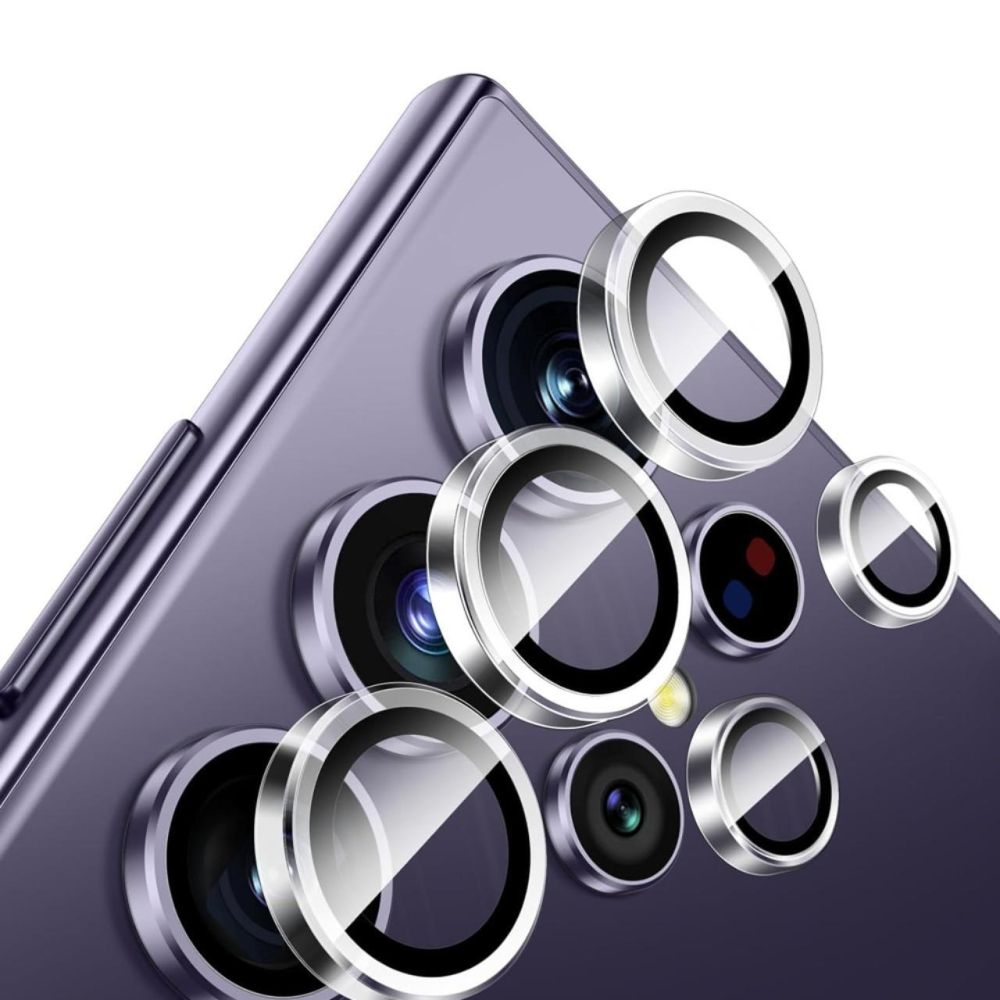 Devia Folie Sticla Camera Peak Series Samsung Galaxy S24 Ultra, pachet de 5 buc,Argintiu [5]