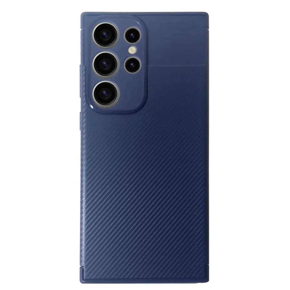Devia Husa Carbon Fiber Texture Shockproof Samsung Galaxy S23 Ultra Albastru [4]