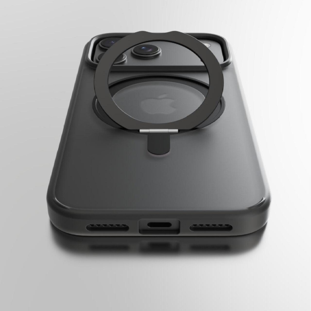 Devia Husa Eleguard Series Magnetic Shockproof iPhone 17 Pro Max Negru, cu suport rotativ 360 grade [4]