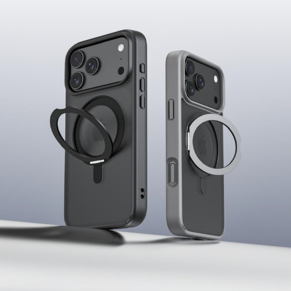 Devia Husa Eleguard Series Magnetic Shockproof iPhone 17 Pro Max Negru, cu suport rotativ 360 grade [5]