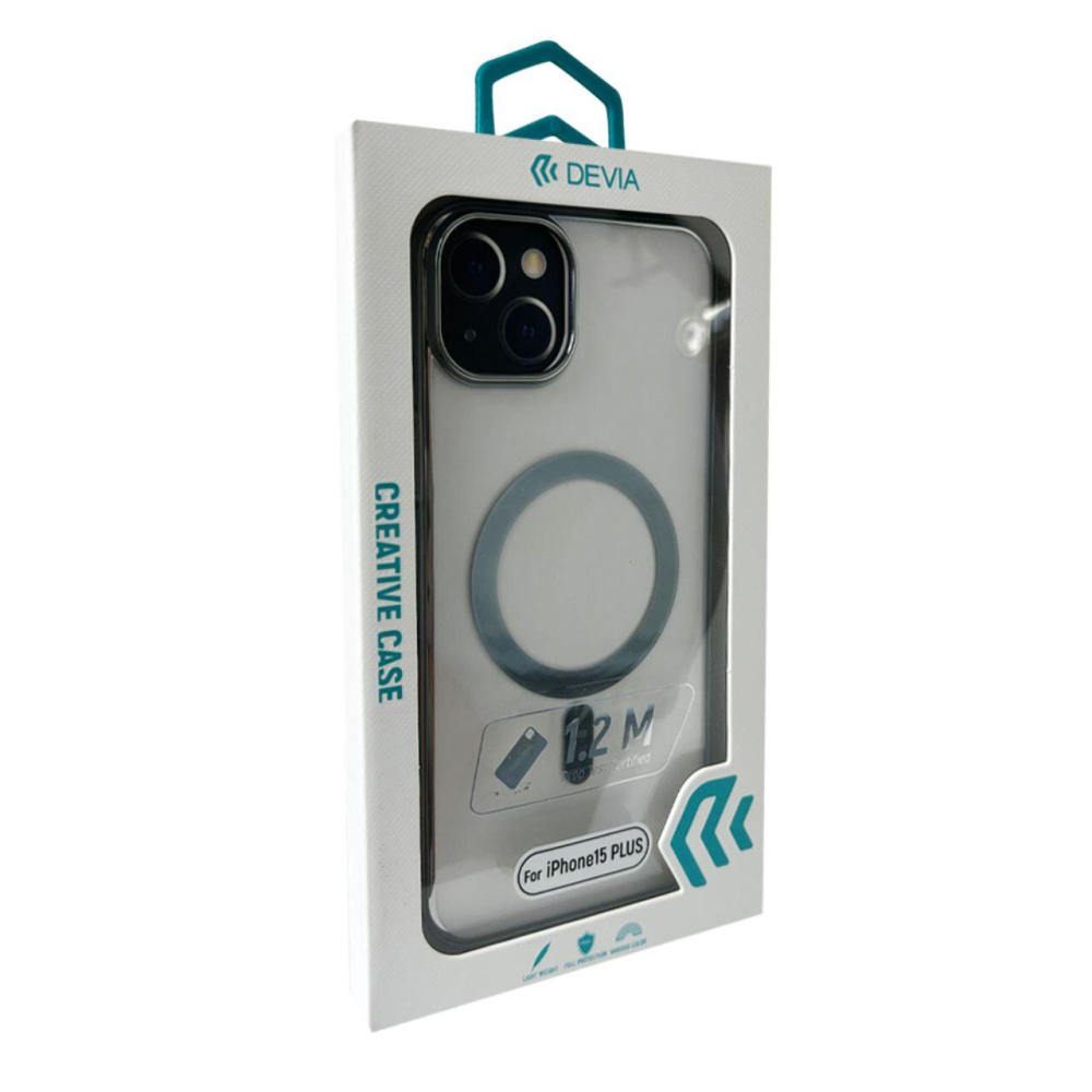 Devia Husa Glimmer Series Magnetic iPhone 15 Plus Argintiu [2]