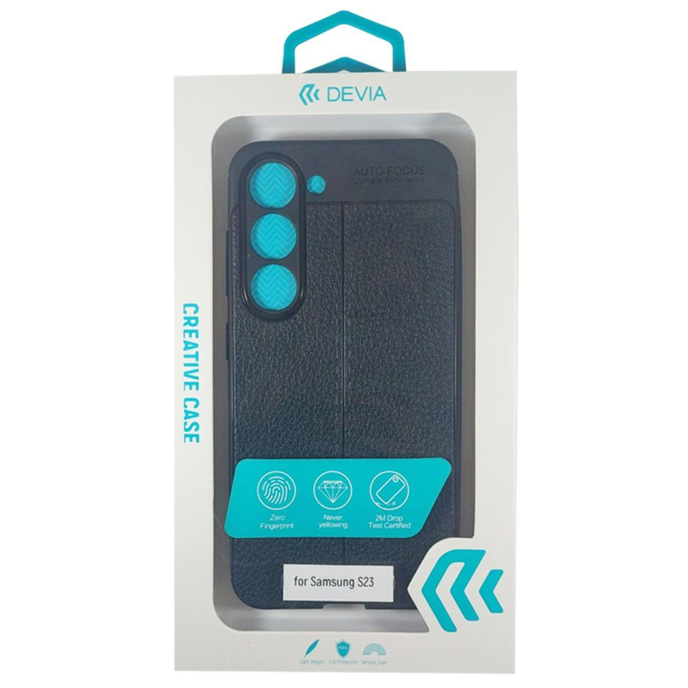 Devia Husa Leather Texture Shockproof Samsung Galaxy S23 Negru [4]
