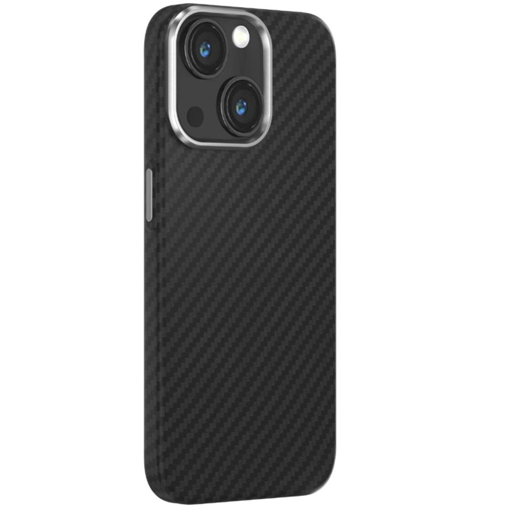 Devia Husa Ultra-Thin Carbon Fiber Magnetic iPhone 15 Negru [2]