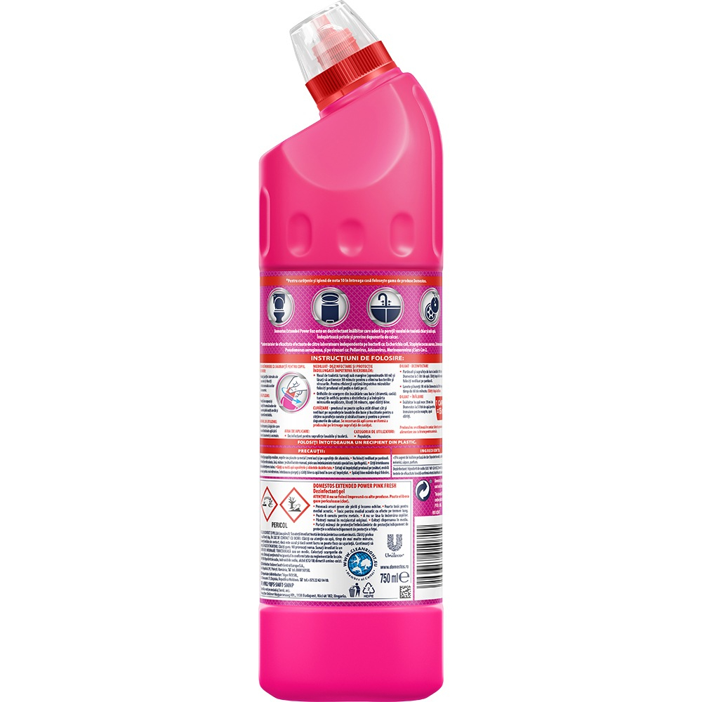 Solutie WC Domestos Pink Fresh 750 ml – Detergent Antibacterian Puternic [2]