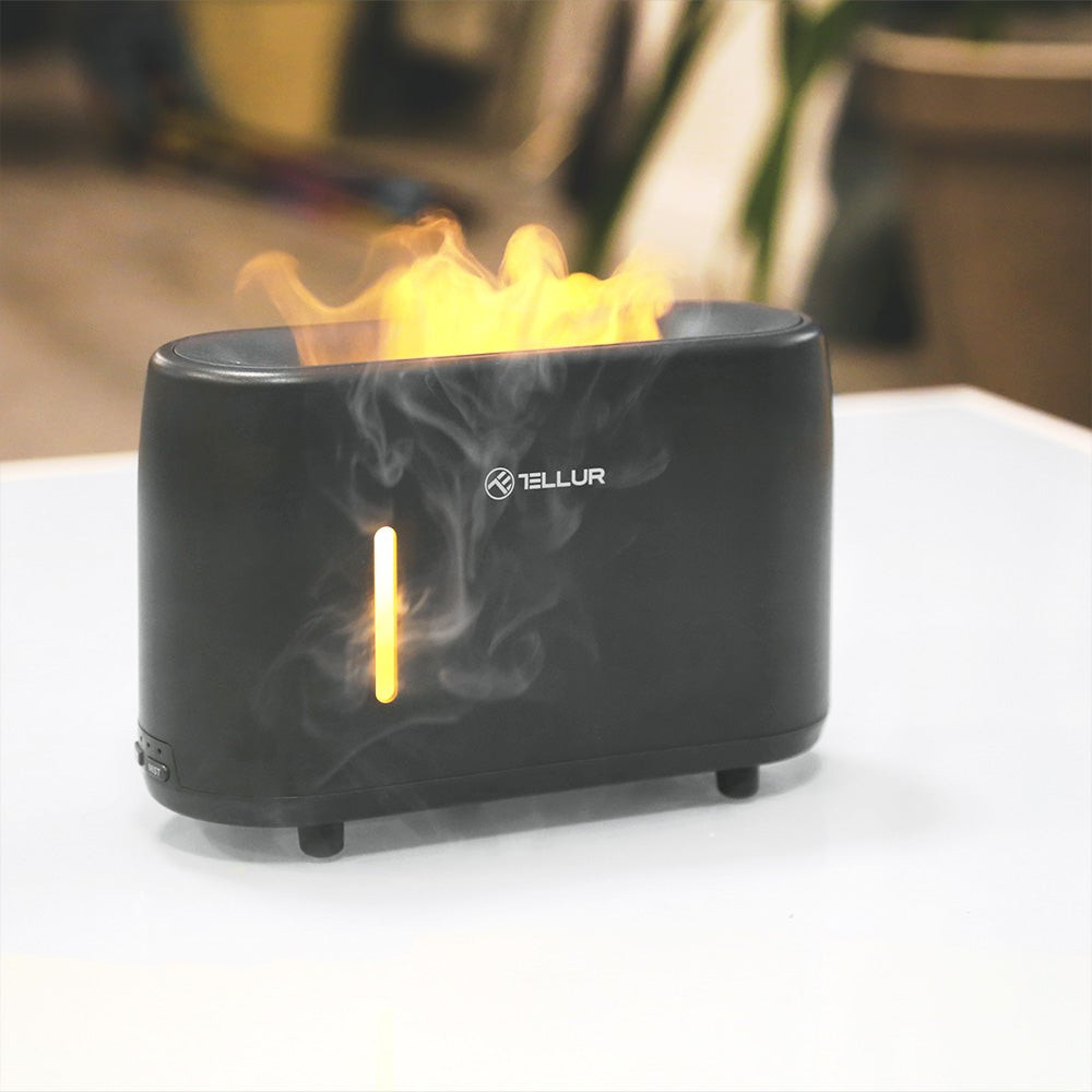 Difuzor aromaterapie Flame Tellur, 240ml, 12 ore, telecomandă, gri [4]