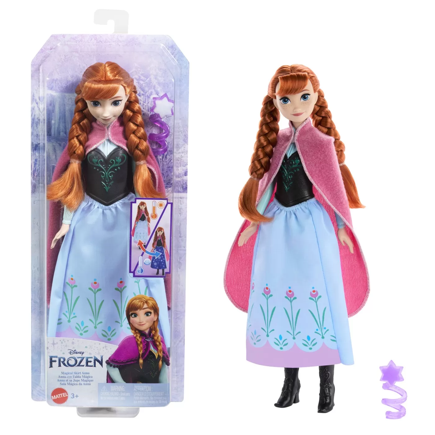 Disney frozen papusa anna cu fusta magica, varsta de la 3 ani la 7 ani [5]