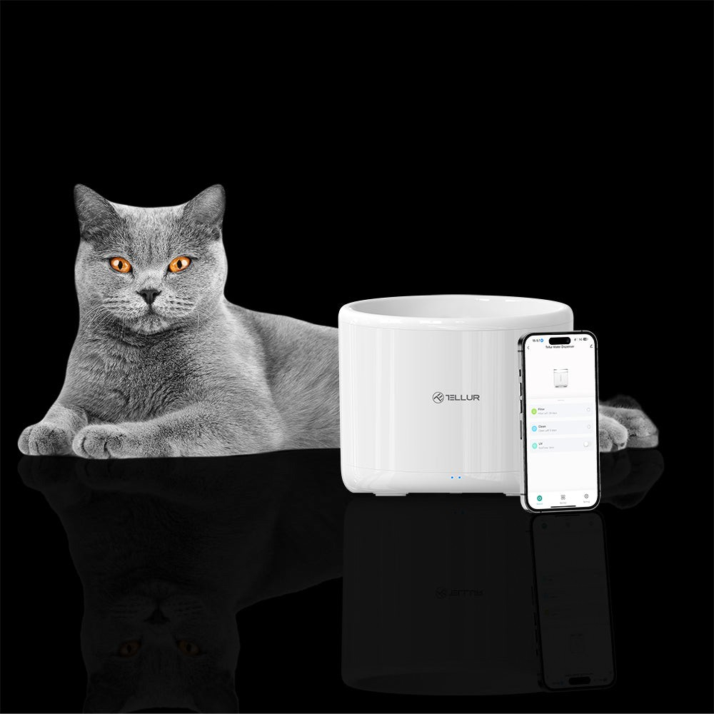 Dispenser apă animale WiFi Tellur Smart, 2L, Alb [2]