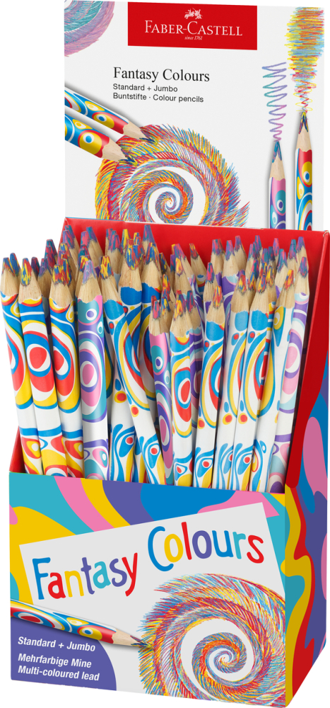 Display 84 creioane colorate standard + jumbo multicolor fantasy faber-castell [1]