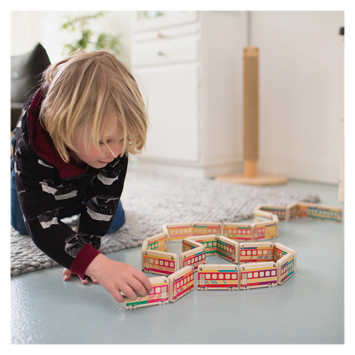 Domino Train, joc educativ din lemn, 3-8 ani [4]