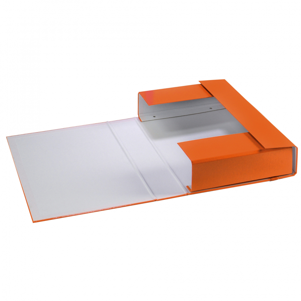 Dosar A4 cu elastic din carton laminat lucios, portocaliu (25x35x7) [1]